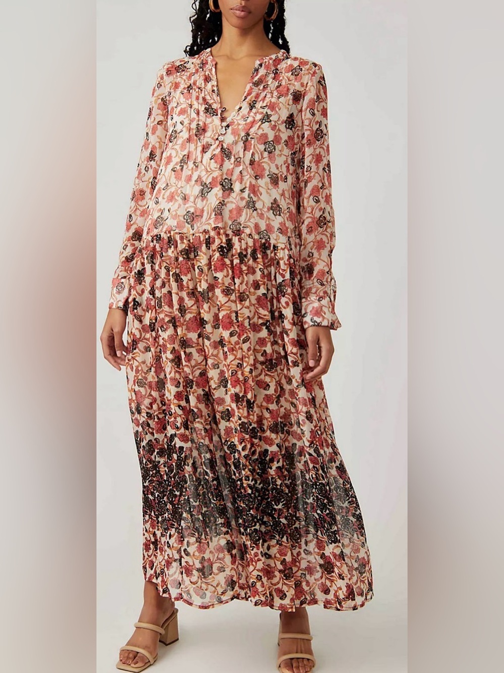 Free People See It Through Maxi Dress Floral Large Tea Combo Bohemian
Billowy